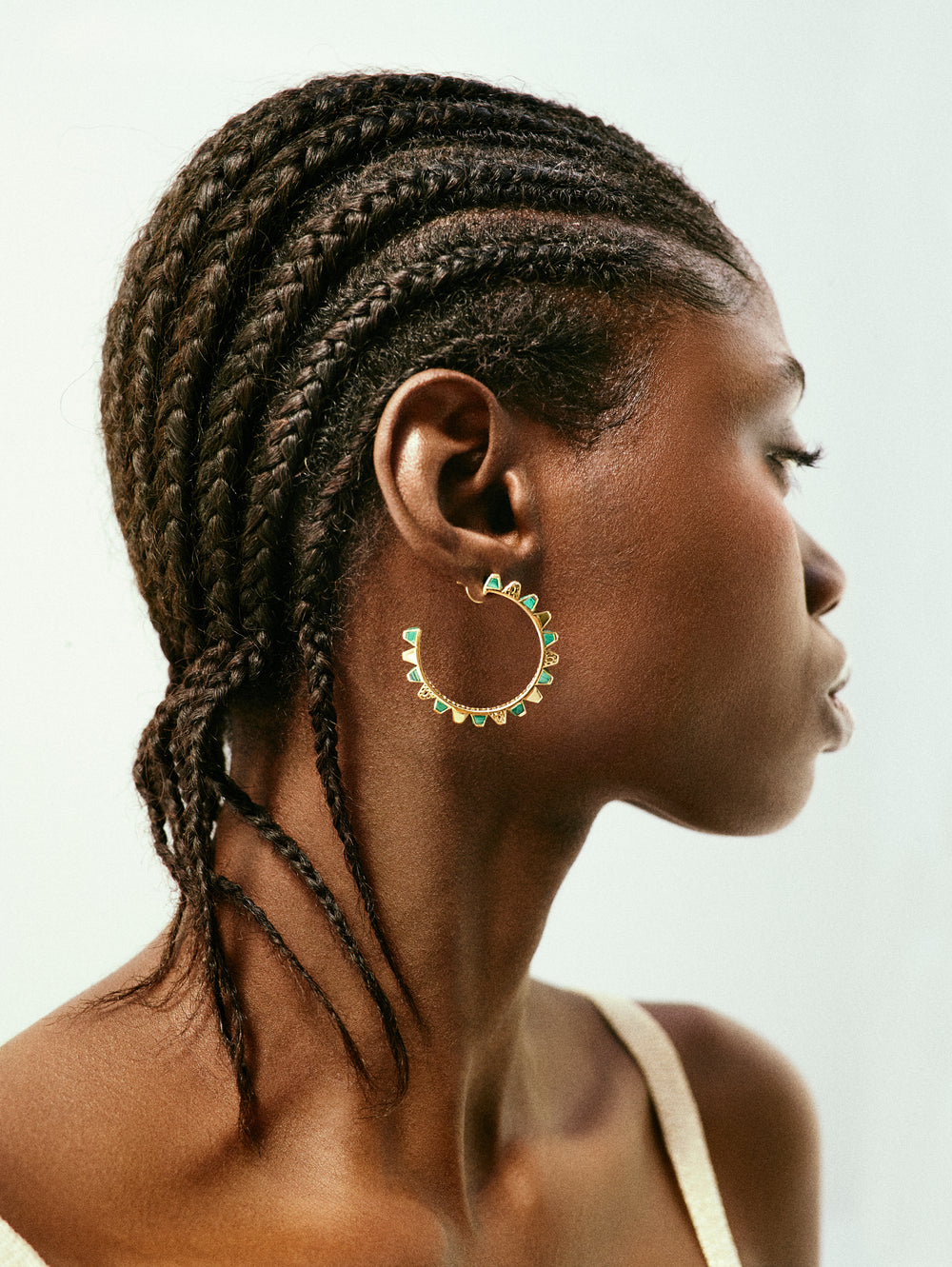 Dina J - Heritage Diamond Colored Hoops