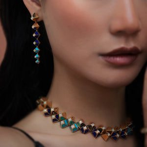 Diamond Heritage Lapis Drop Earrings