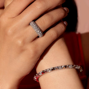 Heritage White Gold Diamond Geometric Bangle