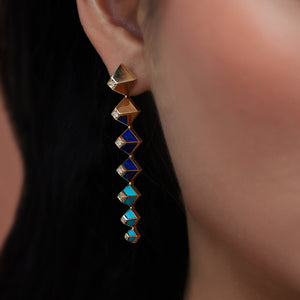 Diamond Heritage Lapis Drop Earrings