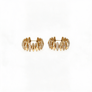 Diamond Happiness Bullet Hoop Earrings