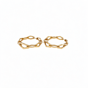 Diamond Happiness Chain Link Hoop Earrings
