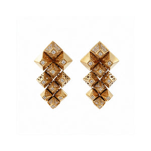 Heritage Yellow Gold Diamond Dangle Earrings