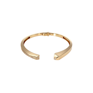 Diamond Leya Open Cuff Yellow Gold Bangle
