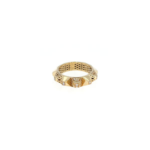 Heritage Geometric Diamond Studded Band Ring