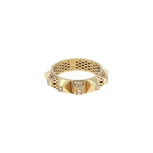 Heritage Geometric Diamond Studded Band Ring