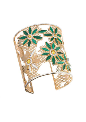 Malachite and Yellow Sapphire Diamond Hayat Bangle