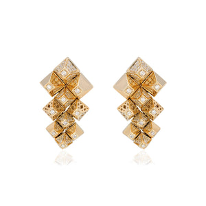 Heritage Yellow Gold Diamond Dangle Earrings