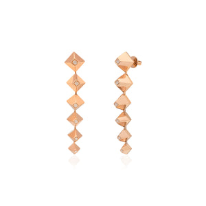 Diamond Heritage Rose Gold Drop Earrings