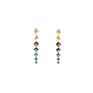 Diamond Heritage Lapis Drop Earrings