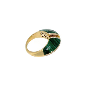 Happiness Diamond Malachite Cocktail Ring