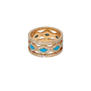 Happiness Rose Gold Turquoise Stone Ring