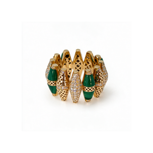 Happiness Diamond Malachite Bullet Ring