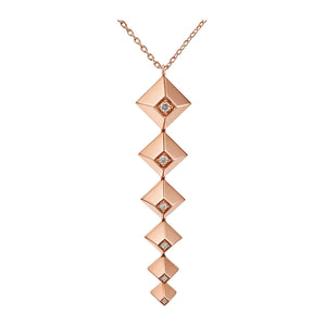 Heritage Rose Gold Diamond Pyramid Pendant