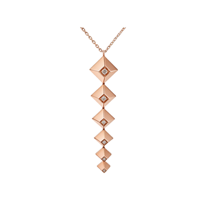 Heritage Rose Gold Diamond Pyramid Pendant