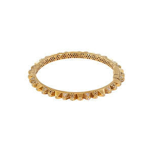 Heritage Yellow Gold Diamond Geometric Bangle