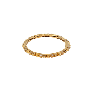 Heritage Yellow Gold Diamond Geometric Bangle