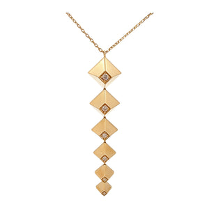 Heritage Yellow Gold Diamond Pyramid Pendant