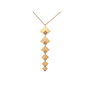 Heritage Yellow Gold Diamond Pyramid Pendant