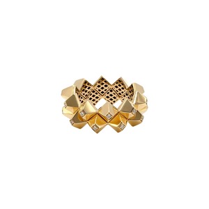 Heritage Yellow Gold Diamond Geometric Ring