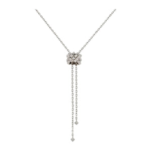 Heritage White Gold Diamond Cylindrical Pendant Necklace
