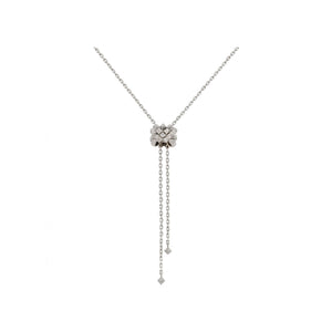 Heritage White Gold Diamond Cylindrical Pendant Necklace