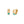 Gold hoop earrings with turquoise accents on a white background