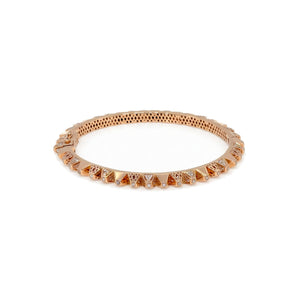 Heritage Rose Gold Diamond Geometric Bangle
