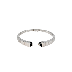 Leya Open Cuff White Gold Onyx Colored Bangle