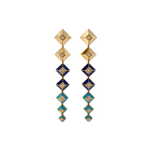 Diamond Heritage Lapis Drop Earrings