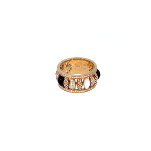 خاتم ماسي بسوار متعدد الأحجار "سعادة"